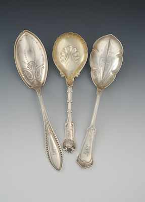 Appraisal: A Lot of Antique Sterling Silver Serving Spoons including Indian