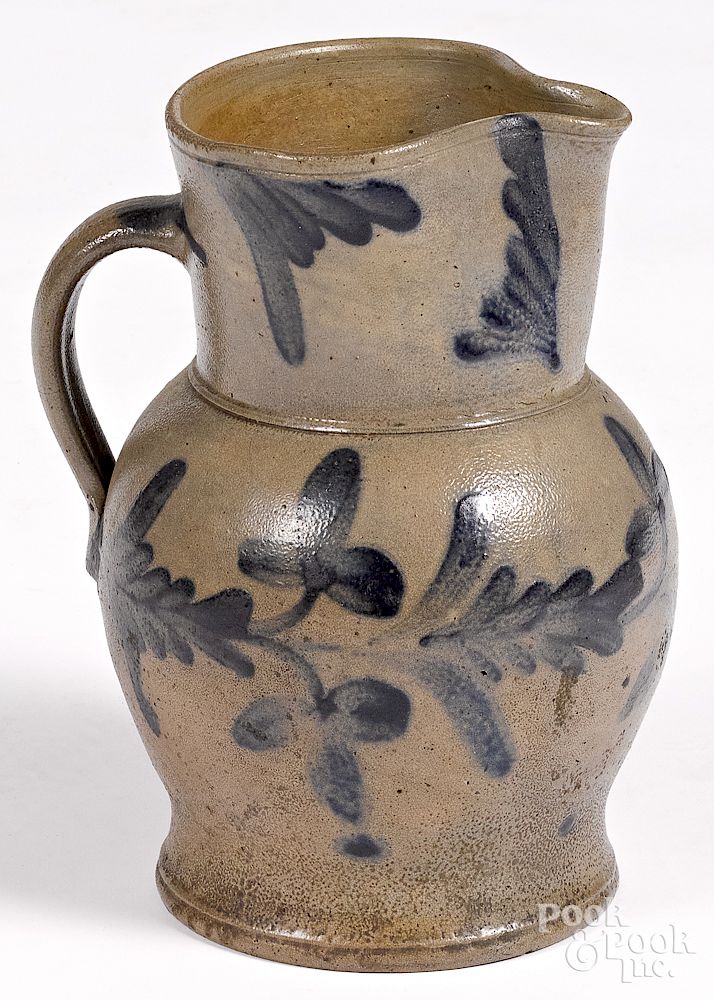 Appraisal: Pennsylvania stoneware pitcher Pennsylvania stoneware pitcher th c with cobalt