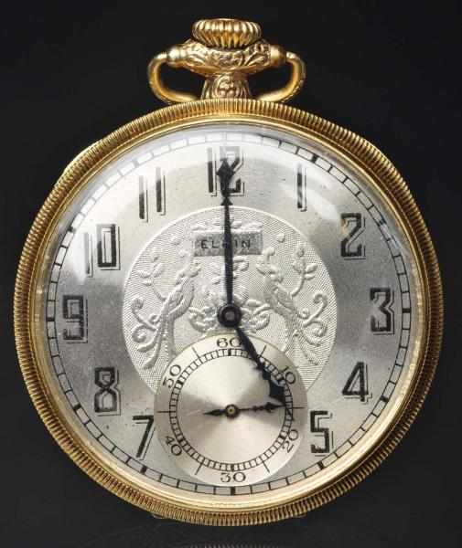 Appraisal: Gold-Filled Open Face Elgin Pocket Watch size jewel Runs well