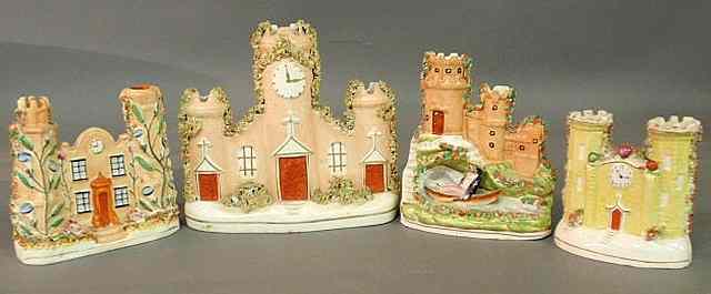 Appraisal: Four th c Staffordshire castle groups largest x