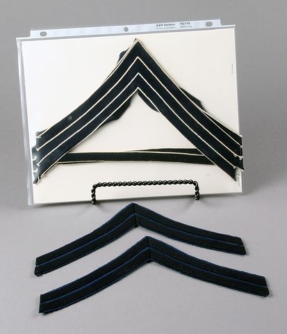 Appraisal: Infantry insignia pair of sergeants stripes with white piping pair