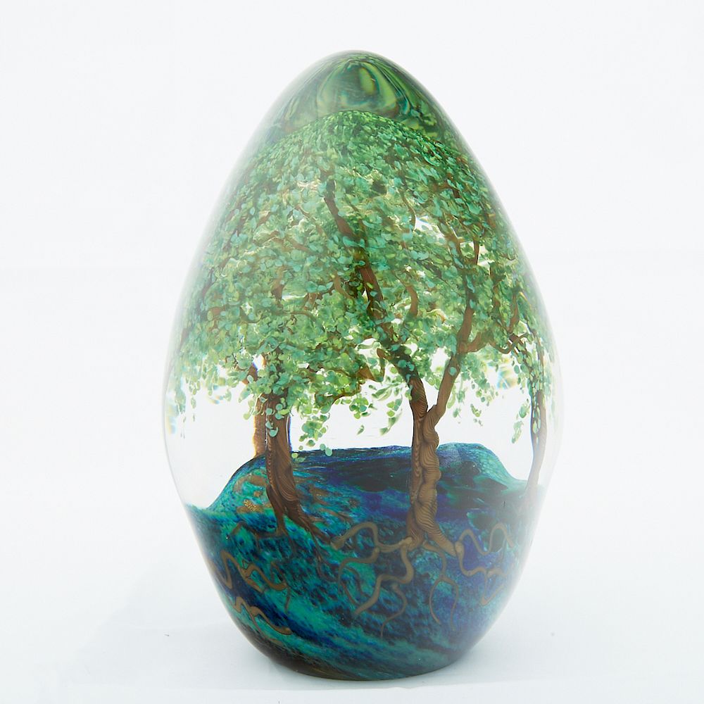 Appraisal: Cathy Richardson Glass Tree Paperweight Cathy Richardson th st c