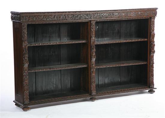 Appraisal: CARVED BOOKCASE Probably English st half- th century oak Double