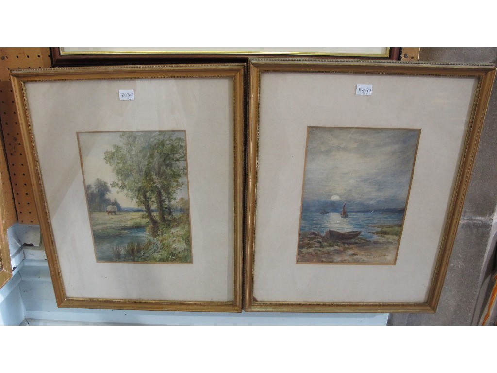 Appraisal: S HOWARD Pair of watercolours one a seascape the other