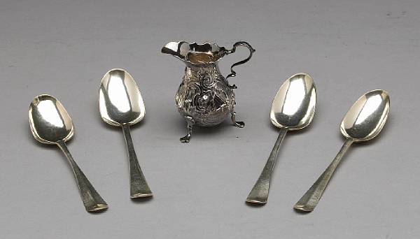 Appraisal: A George II silver cream pitcherAttributed to William Hunter I