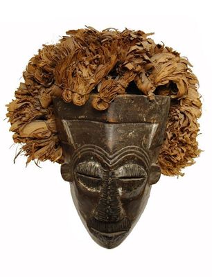 Appraisal: A Kuba mask the pierced eyes nose and mouth with