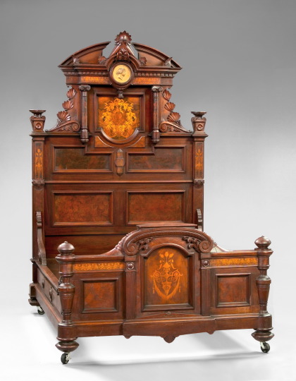 Appraisal: Fine and Extremely Rare American Renaissance Revival Walnut Burl Walnut