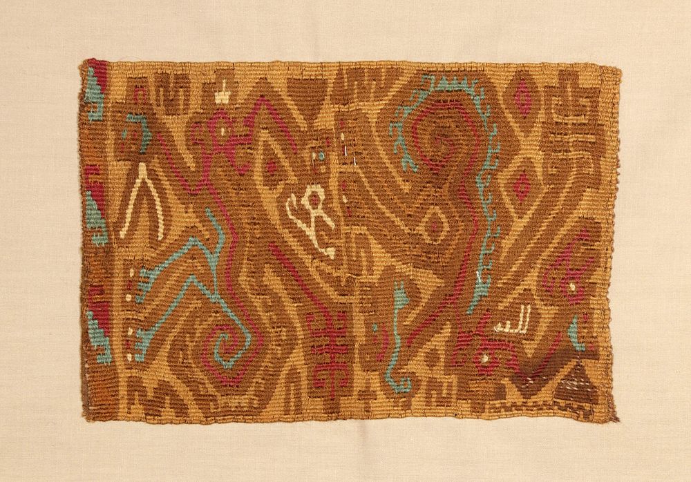 Appraisal: Pachacamac Polychrome Textile Coca Bag w Zoomorphs Pre-Columbian Central South