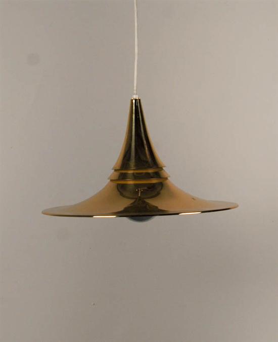 Appraisal: Feldman Hanging Light Fixture brass body with layered panels for