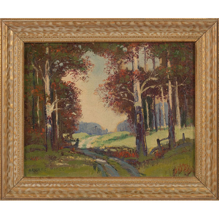 Appraisal: Ernest T Fredericks American - Country Road c oil on