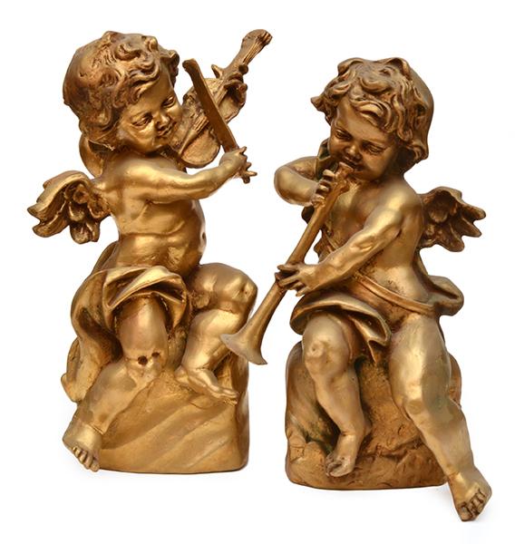 Appraisal: TWO GILT CHERUBS