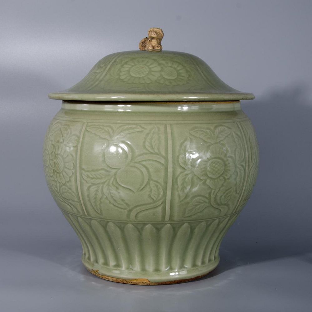 Appraisal: CHINESE CELADON PORLAIN LIDDED JAR CHINESE CELADON PORLAIN LIDDED JAR