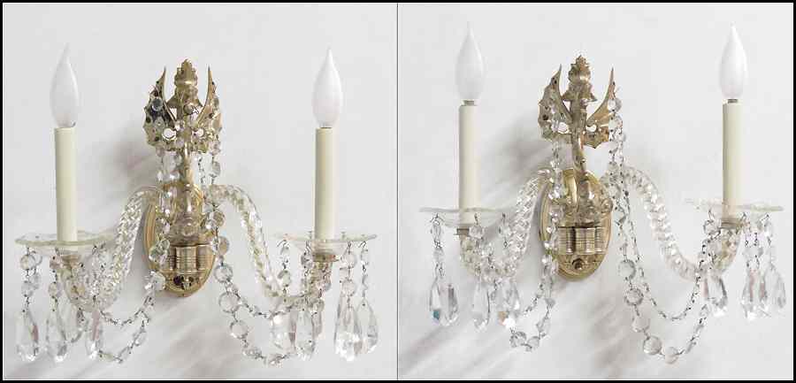 Appraisal: PAIR OF GLASS SCONCES Condition No Specific Condition Recorded -