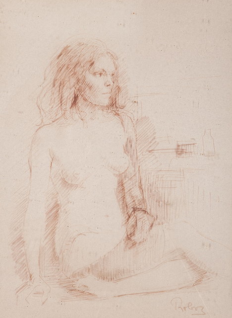 Appraisal: Zsuzsi Roboz Hungarian - Study of a nude lady signed