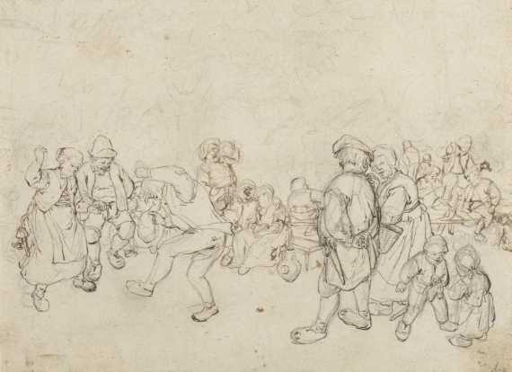 Appraisal: GROOT JAN DE Vlissingen - Haarlem Peasants dancing at a