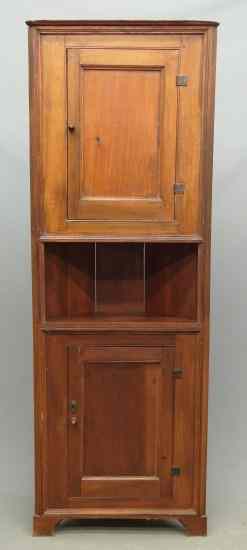 Appraisal: Early diminutive corner cupboard back replaced probably a built in