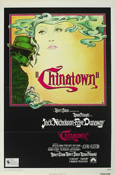 Appraisal: Chinatown Paramount one-sheet condition A unbacked art by Jim Pearsall