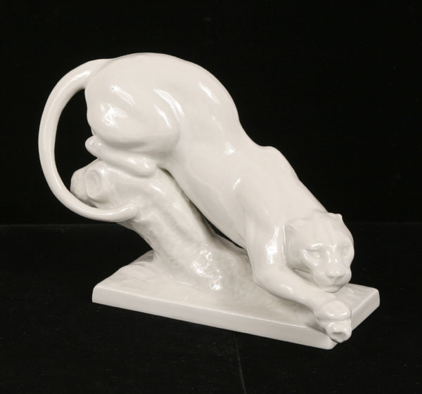 Appraisal: Meissen blanc de chine figure of a crouching panther by