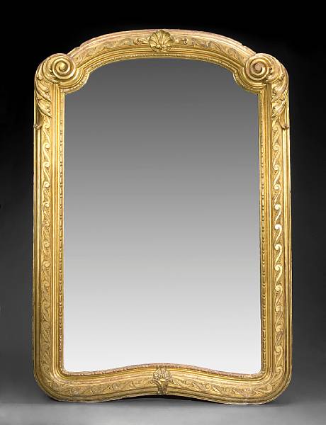 Appraisal: An imposing R gence style giltwood mirror th century The