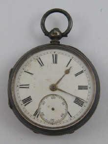 Appraisal: A silver English lever open face pocket watch with white