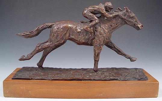 Appraisal: GACH George American - Horse and Jockey Bronze Figural Sculpture