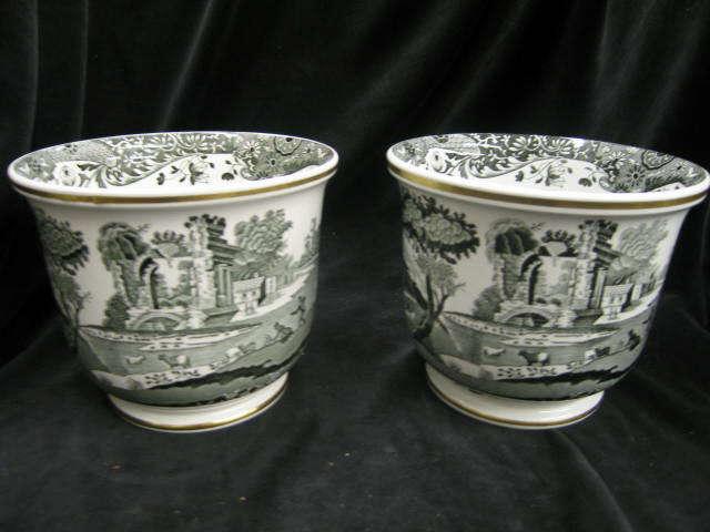 Appraisal: Pair of Copeland Spode Italian Cache Pots or planters black