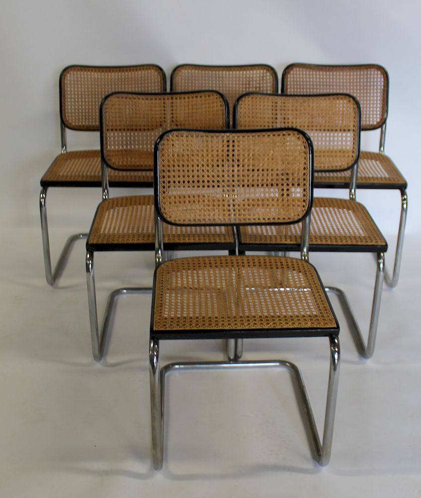 Appraisal: Knoll Marcel Breuer Chairs Black and Tan color with one