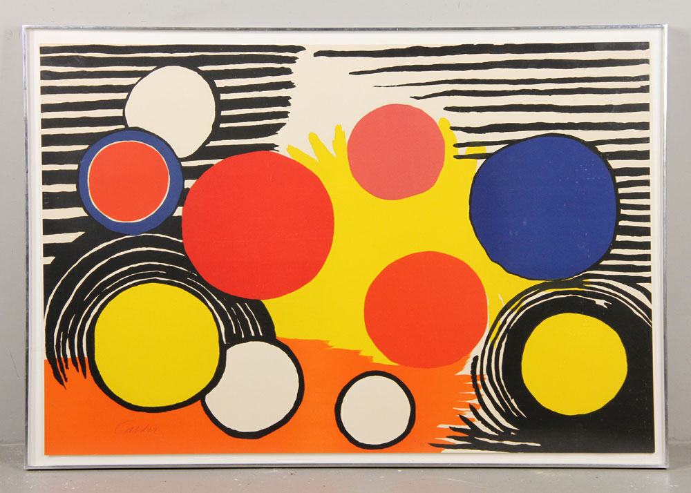 Appraisal: - Calder Abstract Print Alexander Calder geometric abstract print signed