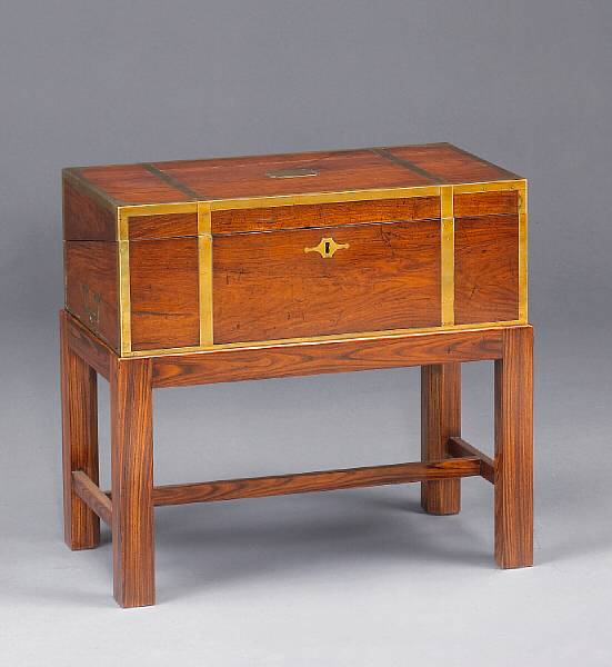 Appraisal: A mahogany brass bound lap desk of American interest on