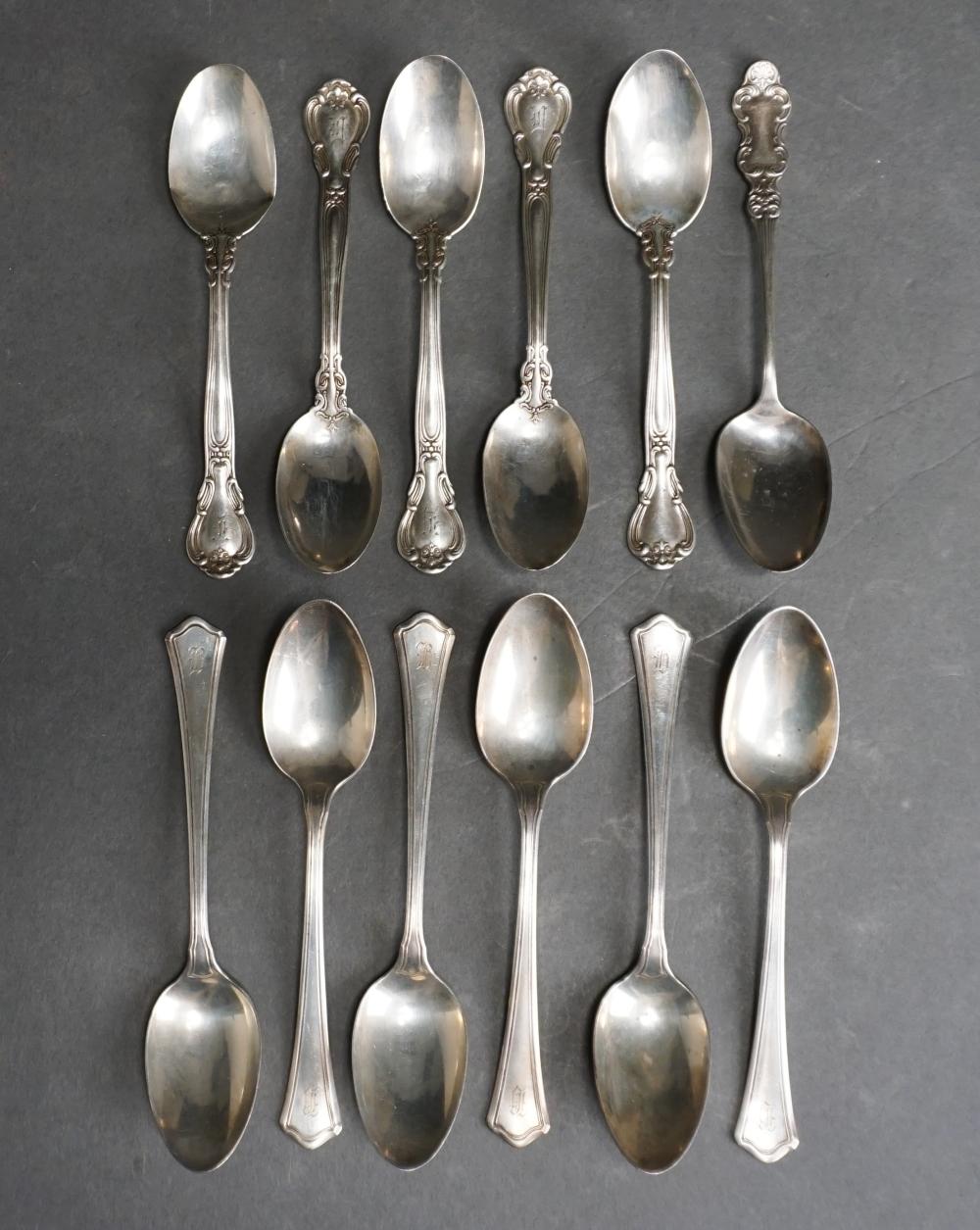 Appraisal: GROUP WITH AMERICAN STERLING TEASPOONS OZTGroup with American Sterling Teaspoons