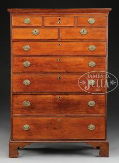 Appraisal: PENNSYLVANIA CHIPPENDALE CHERRY TALL CHEST Pennsylvania last quarter th century