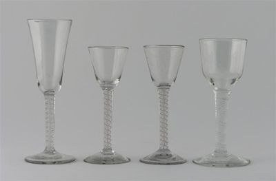 Appraisal: Four English wine glasses with various bowls all with opaque