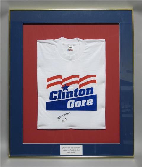 Appraisal: BILL CLINTON SIGNATURE Box framed under glass Clinton Gore campaign