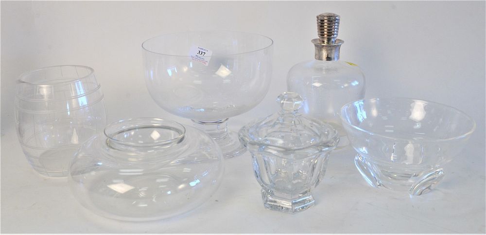 Appraisal: Six Piece Crystal Group to include Christofle decanter with silver