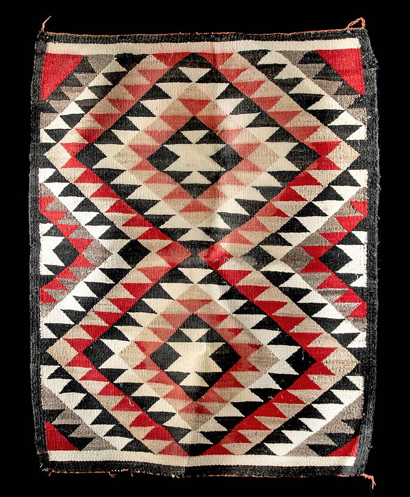 Appraisal: Navajo Woven Wool Saddle Blanket - Ca Native American Navajo