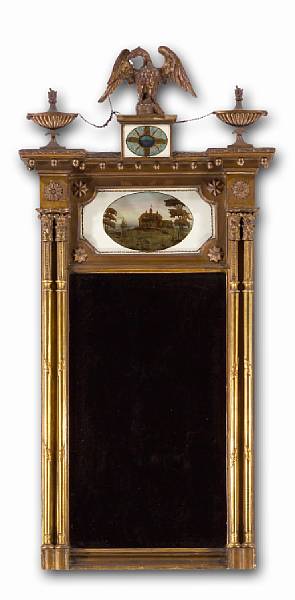 Appraisal: A Federal giltwood and eglomis mirror New York late th