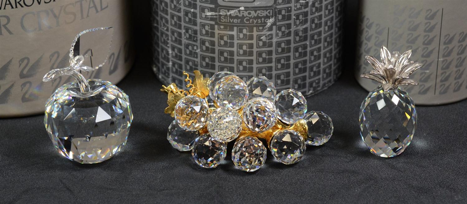 Appraisal: Swarovski lead crystal items including small pineapple apple and grapes