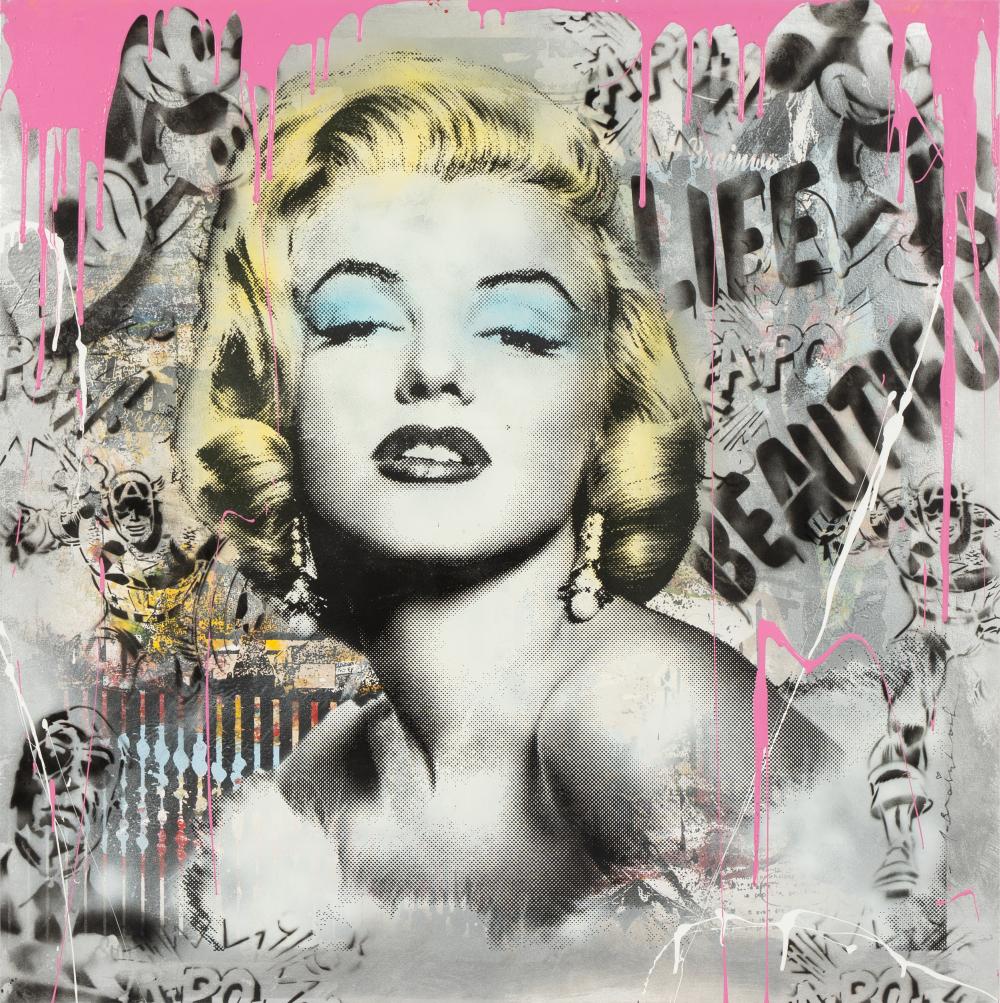 Appraisal: MR BRAINWASH B MARILYN MONROE silkscreen and mixed media on