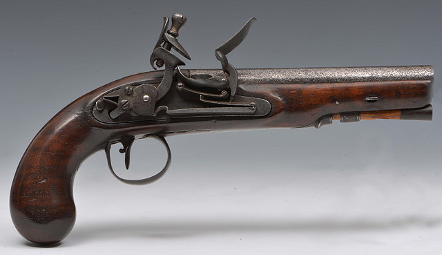 Appraisal: A LATE GEORGIAN FLINT LOCK PISTOL by S Davis with