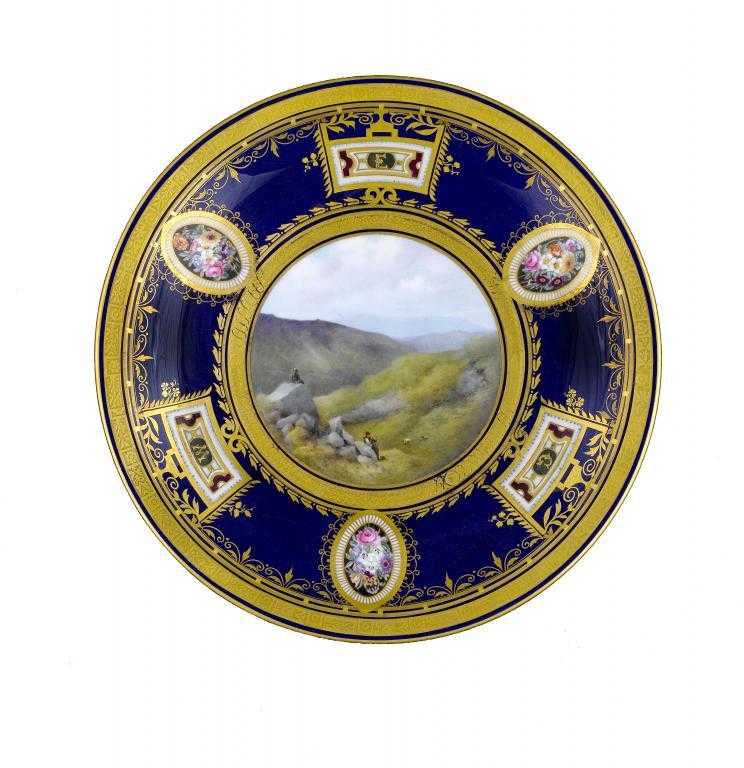 Appraisal: THE GLADSTONE SERVICE A CROWN DERBY PLATE designed by Richard