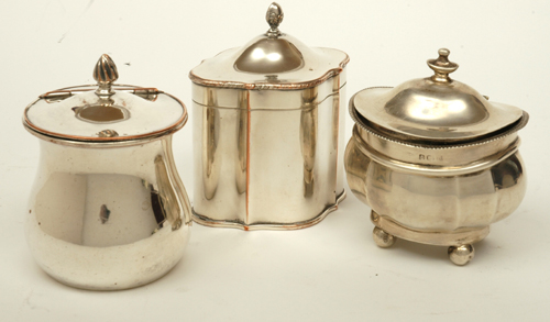 Appraisal: A GEORGE V STERLING SILVER TEA CADDIE Birmingham circa together