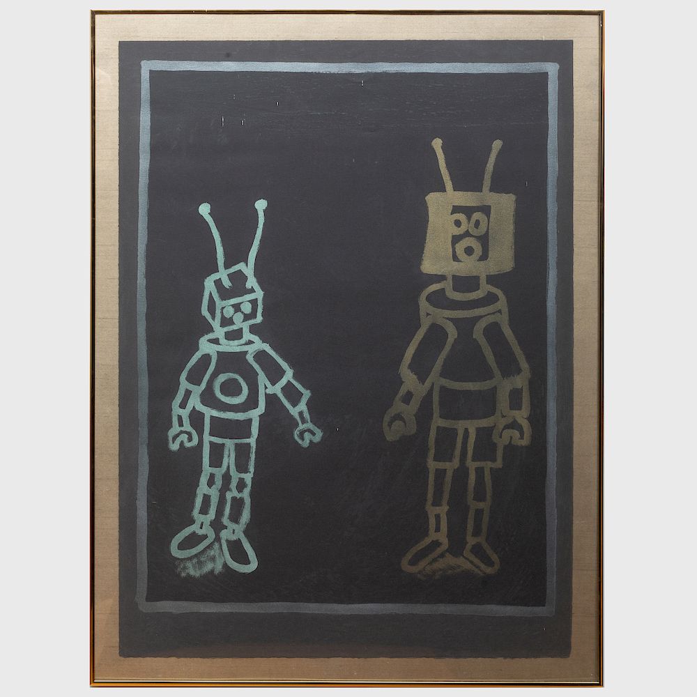 Appraisal: Robin Winters b Robots Screenprint in colors on black paper