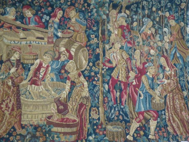 Appraisal: Flemish style Tapestry wine making scene x