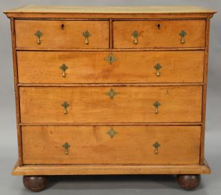 Appraisal: Queen Anne chest with two short drawers over three long