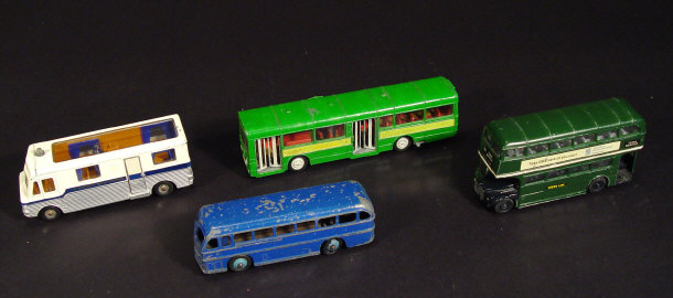 Appraisal: Four Dinky Toys die-cast coaches and buses comprising a AEC