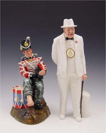 Appraisal: ROYAL DOULTON MEN FIGURES Winston Churchill HN '' tall Drummer