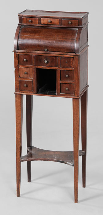 Appraisal: Louis XVI Style Miniature Cylinder Desk French th century mahogany