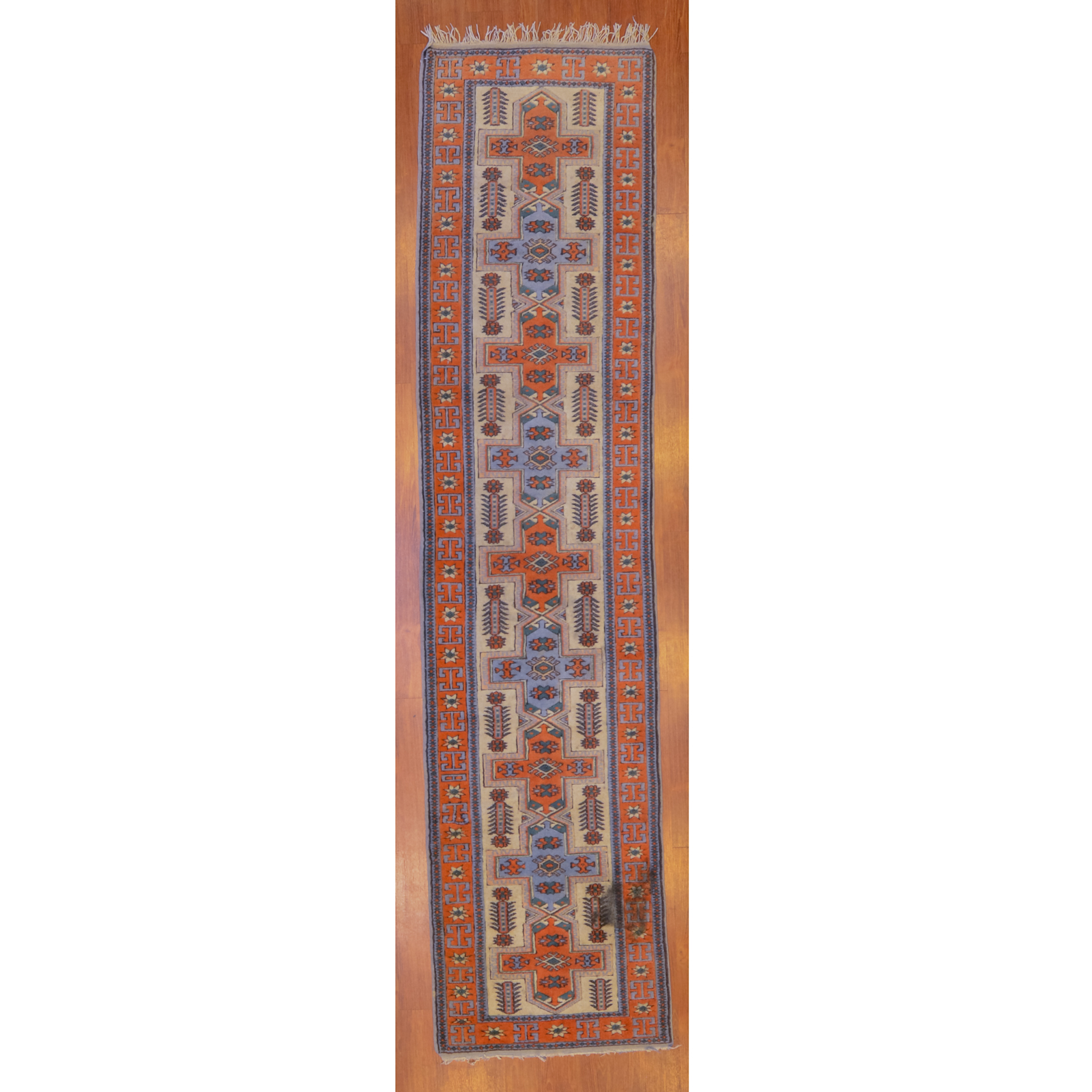 Appraisal: TURKISH MILAS RUNNER X Fourth quarter- th century hand-knotted wool