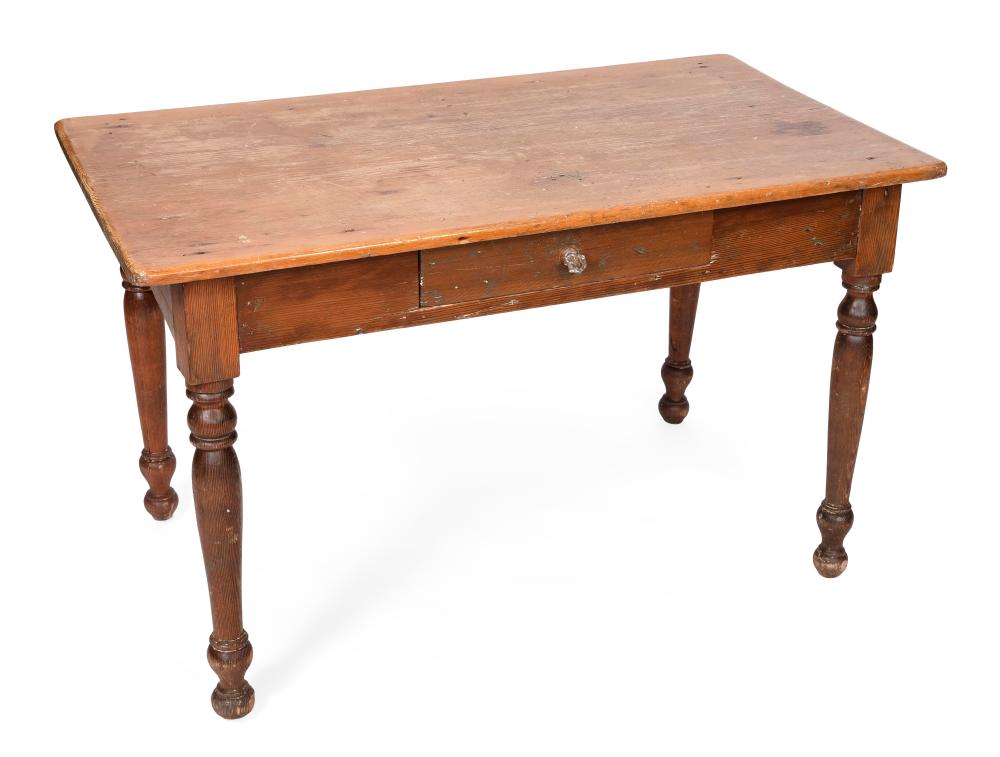 Appraisal: ONE-DRAWER FARM TABLE TH CENTURY HEIGHT WIDTH DEPTH ONE-DRAWER FARM