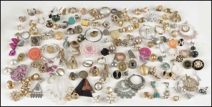 Appraisal: COLLECTION OF SINGLE EARRINGS AND EARCLIPS Including Hobe Trifari Napier